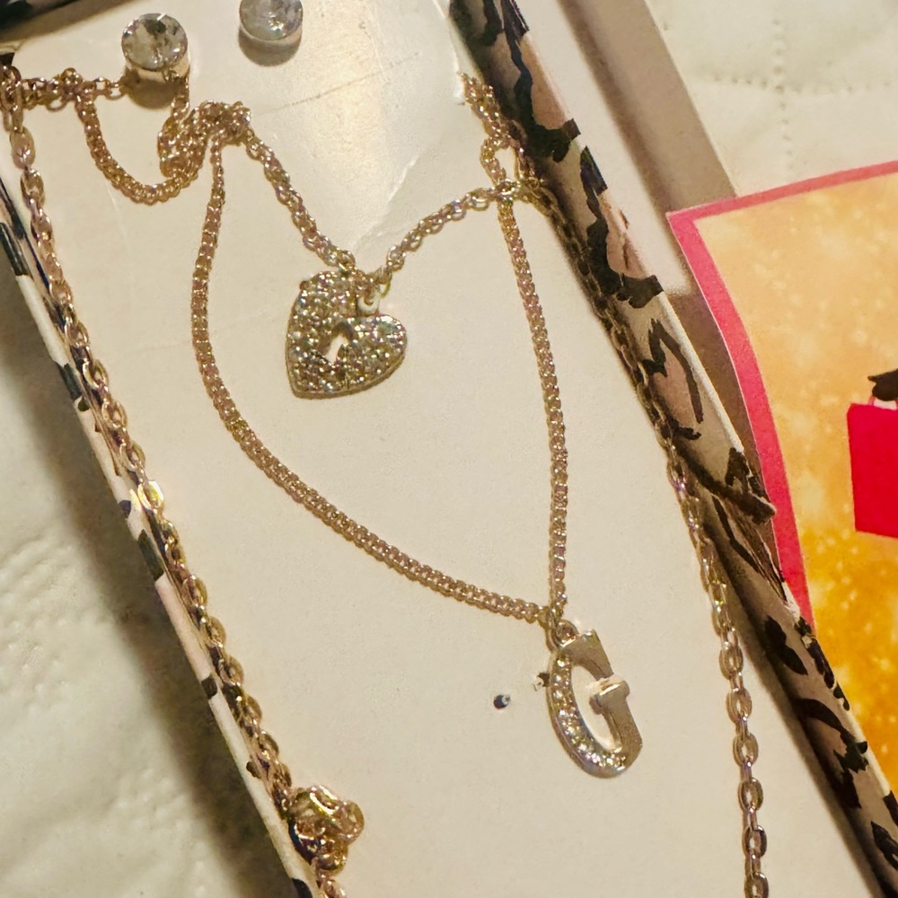 GUESS Gold-Tone Heart and Triangle Necklace Set
